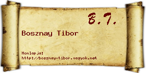 Bosznay Tibor névjegykártya